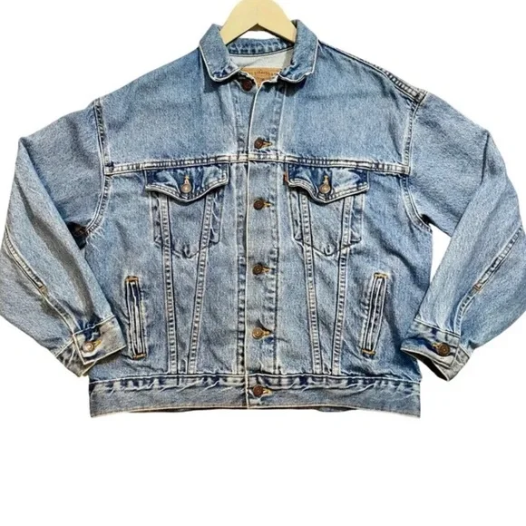 Vintage Unisex Levi’s Orange Tab Denim Oversized Trucker Jacket - Picture 2 of 7